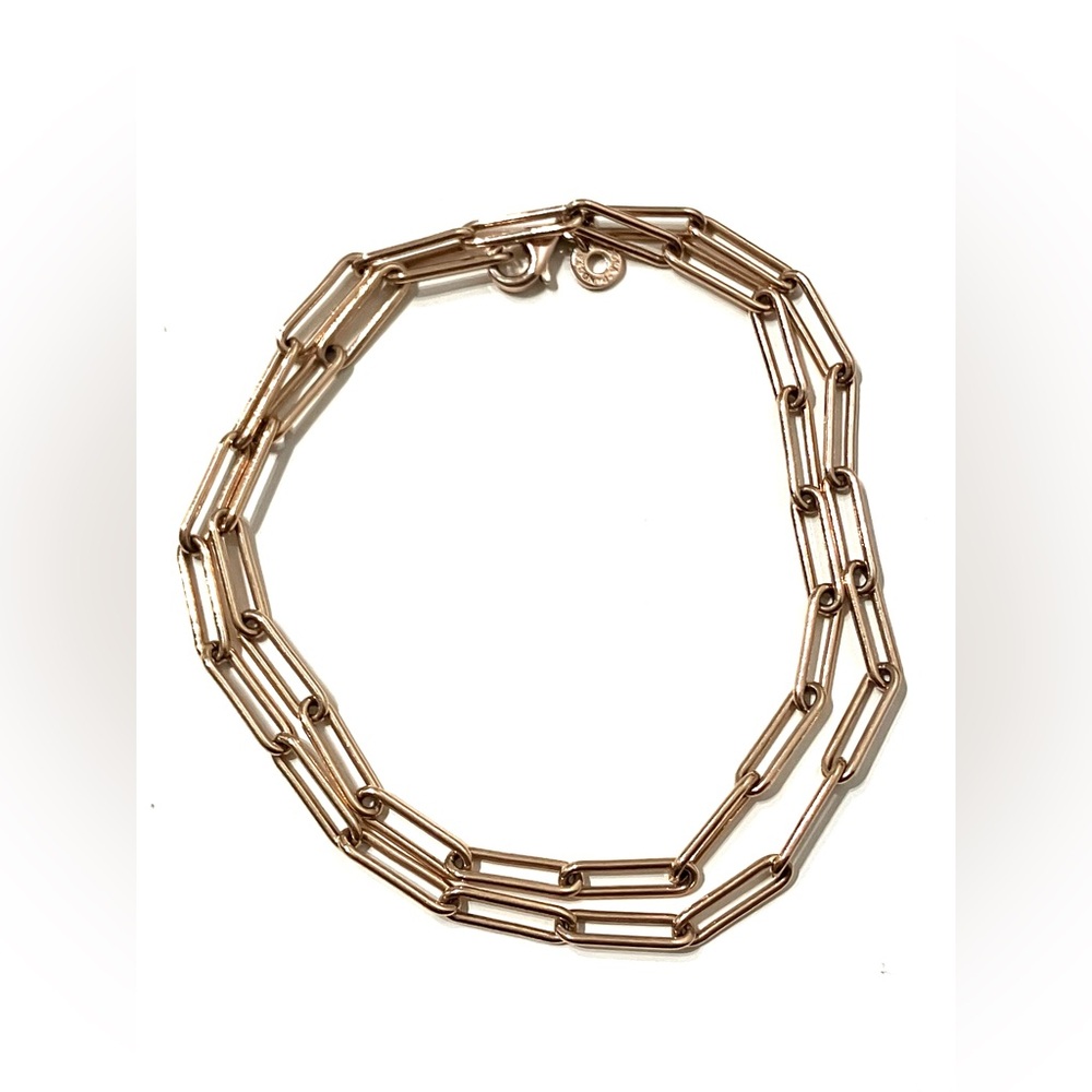 Pandora Rose Gold Paperclip Link Chain Necklace 18”